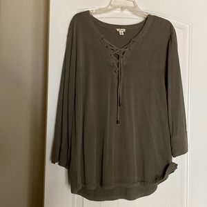 Sage Green Tribal long sleeve Blouse
